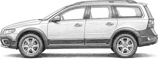 Volvo XC70 kara kalem çizimi