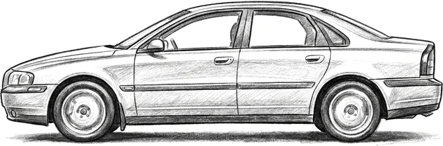 Volvo S80 kara kalem çizimi